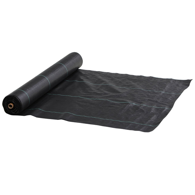2m x 100m Heavy Duty Weed Control Membrane, Weed Membrane for Landscaping Driveway Gravel Artificial Grass Lawn Underlay, Black