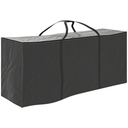 720L Heavy Duty Outdoor Garden Cushion Storage Bag with 2-Way Zip, Waterproof 600D Oxford Fabric, 175x55x75 cm - Black